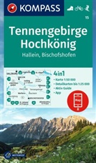 KOMPASS Wanderkarte 15 Tennengebirge, Hochkönig, Hallein, Bischofshofen 1:50.000