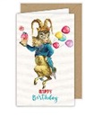 Doppelkarte. Kleine Glücksboten. Happy Birthday