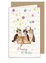 Doppelkarte. Kleine Glücksboten. Happy Birthday
