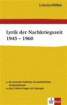 Adelheid Petruschke - Klett Lektürehilfen Lyrik der Nachkriegszeit 1945 - 1960