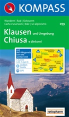 Kompass Karten: Kompass Karte Klausen und Umgebung. Chiusa e dintorni
