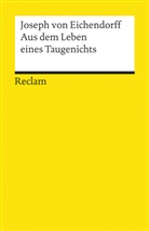 Joseph Freiherr Von Eichendorff, Joseph Frhr. von Eichendorff, Joseph von Eichendorff, Hartwi Schultz, Hartwig Schultz - Aus dem Leben eines Taugenichts. Novelle. Textausgabe mit Anmerkungen/Worterklärungen und Nachwort