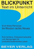 Reiner Poppe, Erich M. Remarque, Erich Maria Remarque - Erich M. Remarque 'Im Westen nichts Neues'