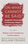 William Franke, William (EDT) Franke, William Franke, William P. Franke - On What Cannot Be Said
