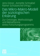 Jens Greve, Annett Schnabel, Annette Schnabel, Rainer Schützeichel - Das Mikro-Makro-Modell der soziologischen Erklärung