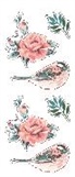 Sticker. / Birds and Flowers