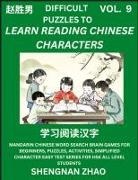 Shengnan Zhao - Difficult Puzzles to Read Chinese Characters (Part 9) - Easy Mandarin Chinese Word Search Brain Games for Beginners, Puzzles, Activities, Simplified Character Easy Test Series for HSK All Level Students