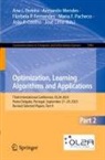 João P. Coelho, Florbela P. Fernandes, José Lima, Armando Mendes, Maria F. Pacheco, Ana I. Pereira - Optimization, Learning Algorithms and Applications