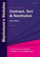 Francis Rose, Francis (Senior Research Fellow Rose, Rose Francis - Blackstone''s Statutes on Contract, Tort & Restitution