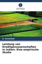 G Savaraiah, G. Savaraiah - Leistung von Kreditgenossenschaften in Indien: Eine empirische Studie