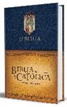 Biblia de América - Biblia Católica letra grande, tapa dura azul con la Virgen de Guadalupe / The Catholic Bible: Large print edition. Leather-look hardcover, blue color