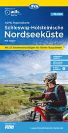 Allgemeiner Deutscher Fahrrad-Club e.V. (ADFC), Bike, BVA BikeMedia GmbH, Allgemeiner Deutscher Fahrrad-Club e V (ADFC - ADFC-Regionalkarte Schleswig-Holsteinische Nordseeküste mit Inseln, 1:75.000, mit Tagestourenvorschlägen, reiß- und wetterfest, E-Bike-geeignet, GPS-Tracks Download