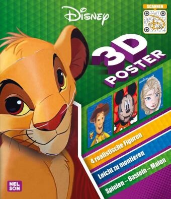 Disney: 3D-Poster - Vier realistische 3D-Figuren zum Aufhängen | Spiel- und Bastelspaß für Kinder ab 4 Jahren