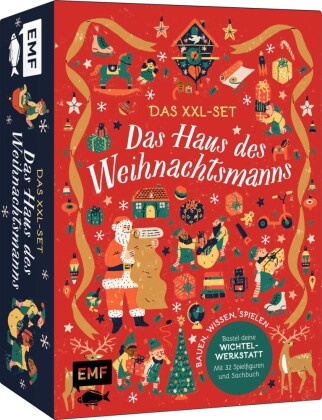 Fiona Munro, Harriet Seed - Das XXL-Set - Das Haus des Weihnachtsmanns Bastel deine weihnachtliche Wichtelwerkstatt zum Spielen und Entdecken, mit 32 zauberhaften Spielfiguren und Sachbuch - Bauen, Wissen, Spielen