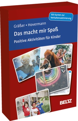 Melanie Gräßer, Eike Hovermann, Eike Hovermann jun, Eike (jun.) Hovermann jun, Eike Hovermann jun. - Das macht mir Spaß. Positive Aktivitäten für Kinder 100 Karten zur Verhaltensaktivierung mit 40-seitigem Booklet in stabiler Box, Kartenformat 9,8 x 14,3.