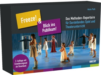 Maike Plath - »Freeze!« & »Blick ins Publikum!« Das Methoden-Repertoire für Darstellendes Spiel und Theaterunterricht. 96 Karten (B5-Karton) mit 12-seitigem Booklet in Klappbox. Mit Erweiterungsset als Download