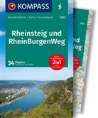 Silvia Behla, Silvia und Thilo Behla, Thilo Behla - KOMPASS Wanderführer Rheinsteig RheinBurgenWeg, 34 Etappen mit Extra-Tourenkarte