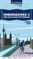 KOMPASS Fahrrad-Tourenkarte Rheinradweg 3, von Köln nach Rotterdam 1:50.000