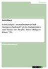 Anita Glunz - Vollständiger Unterrichtsentwurf mit Stundenverlauf und Unterrichtsmaterialien zum Thema "Der Prophet Amos" (Religion Klasse 7/8)