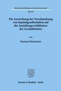 Hartmut Hockemeier - Die Auswirkung der Verschmelzung von Kapitalgesellschaften auf die Anstellungsverhältnisse der Geschäftsleiter.