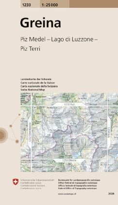 Bundesamt für Landestopografie swisstopo, Bundesamt für Landestopografie swisstopo - 1233 Greina - Piz Medel - Lago di Luzzone - Piz Terri