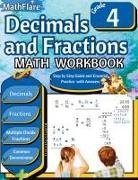 Mathflare Publishing - Decimals and Fractions Math Workbook 4th Grade