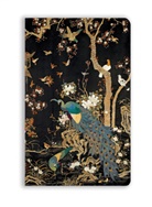 Flame Tree Publishing - Ashmolean Museum: Embroidered Hanging With Peacock Soft Touch Journal