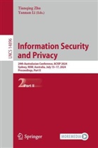 Yannan Li, Li, Yannan Li, Willy Susilo, Tianqing Zhu - Information Security and Privacy