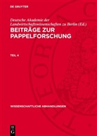 Deutsche Akademie der Landwirtschaftswissenschaften zu Berlin - Beiträge zur Pappelforschung - Teil 4: Beiträge zur Pappelforschung. Teil 4