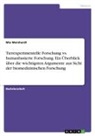 Mia Meinhardt - Tierexperimentelle Forschung vs. humanbasierte Forschung. Ein Überblick über die wichtigsten Argumente aus Sicht der biomedizinischen Forschung
