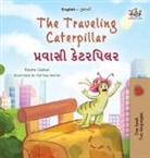 Kidkiddos Books, Rayne Coshav - The Traveling Caterpillar (English Gujarati Bilingual Book for Kids)