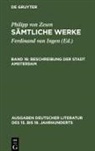 Philipp Von Zesen, Ferdinand Van Ingen, Ferdinand van Ingen - Philipp von Zesen: Sämtliche Werke - Bd 16: Beschreibung der Stadt Amsterdam