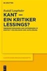 Rudolf Langthaler - Kant - ein Kritiker Lessings?