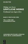 Philipp Von Zesen, Ferdinand Van Ingen, Ferdinand van Ingen - Philipp von Zesen: Sämtliche Werke - Bd 3. Bd 3/Tl 1: Lyrik und Schäferdichtung