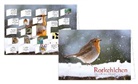 Adventskalenderdoppelkarte / Rotkehlchen / quer