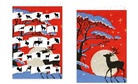 Adventskalenderdoppelkarte / Hirsch, Hase oder Meise? / hoch