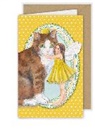 Doppelkarte. Kleine Zauberwelt / Elfe mit Katze / Blanko