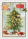 Postkarte. Sweet Memories / Weihnachtsbaum mit Kerzen; Merry Christmas, God Jul, …/ hoch