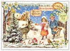 Postkarte. Sweet Memories / Kinder im Schnee; Fröhliche Weihnachten, God Jul, … / quer