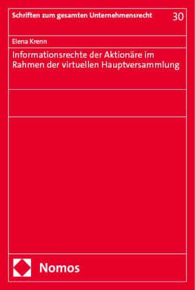Elena Krenn - Informationsrechte der Aktionäre im Rahmen der virtuellen Hauptversammlung