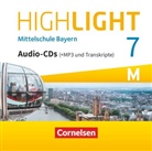 Highlight - Mittelschule Bayern - 7. Jahrgangsstufe, Audio-CDs (+MP3 und Transkripte) für M- Klassen (Livre audio)