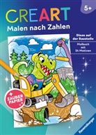 Manuel Kilger - CreArt Malen nach Zahlen ab 5 - Zauberpapier: Dinos auf der Baustelle