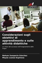 Mayús Loaiza-Espinosa, Nahum Samperio-Sánchez - Considerazioni sugli obiettivi di apprendimento e sulle attività didattiche