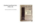 Jörg Bredendieck - Kandem Leuchten Liste 1932 / 33