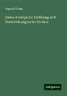 Eugen Kölbing - Kleine Beiträge zur Erklärung und Textkritik englischer Dichter