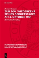 Bernard Bolzano, Heinrich Scheel - Zur 200. Wiederkehr seines Geburtstages am 3. Oktober 1981