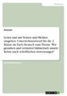 anonym, Anonymous - Lesen und mit Texten und Medien umgehen. Unterrichtsentwurf für die 2. Klasse im Fach Deutsch zum Thema "Wir gestalten und verzieren bildnerisch unsere Kekse nach schriftlichen Anweisungen"