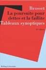 Brosset, Didier Brosset, Georges Brosset, Mathias Brosset, Georges Brosset (†) - Poursuite pour dettes et la faillite : tableaux synoptiques