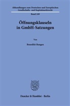 Benedikt Bangen - Öffnungsklauseln in GmbH-Satzungen