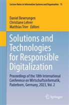 Daniel Beverungen, Christiane Lehrer, Matthias Trier - Solutions and Technologies for Responsible Digitalization